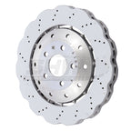 SHW 14-20 Audi R8 5.2L (Excl Ceramic Brakes) Front Drilled-Dimpled Lightweight Wavy Brake Rotor SHW Performance Brake Rotors - Drilled