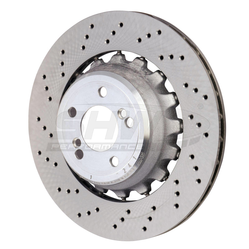 SHW 15-18 BMW X5 M 4.4L Left Rear Cross-Drilled Lightweight Brake Rotor SHW Performance Brake Rotors - Drilled