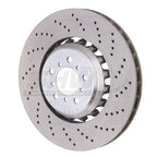 SHW 2021 BMW M2 Competition 3.0L w/o Ceramic Brake Right Front Cross-Drilled Lightweight Brake Rotor SHW Performance Brake Rotors - Drilled