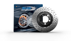 SHW 2021 Porsche 911 Turbo 3.7L Left Rear Cross-Drilled Lightweight Brake Rotor SHW Performance Brake Rotors - Drilled