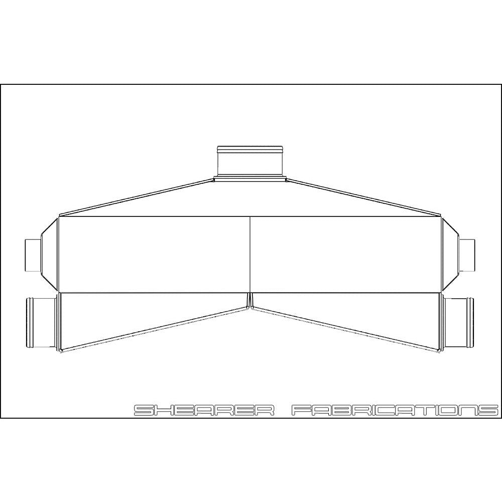 Shearer Fabrications 2000hp, Dual In, Single Out Shearer Fabrications Intercooler