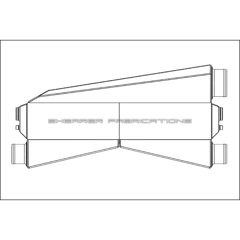 Shearer Fabrications 2000hp, Dual In, Single Out Shearer Fabrications Intercooler