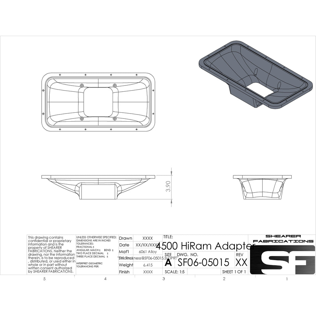 Shearer Fabrications 4500 HiRam Adapter Shearer Fabrications Intake Manifold
