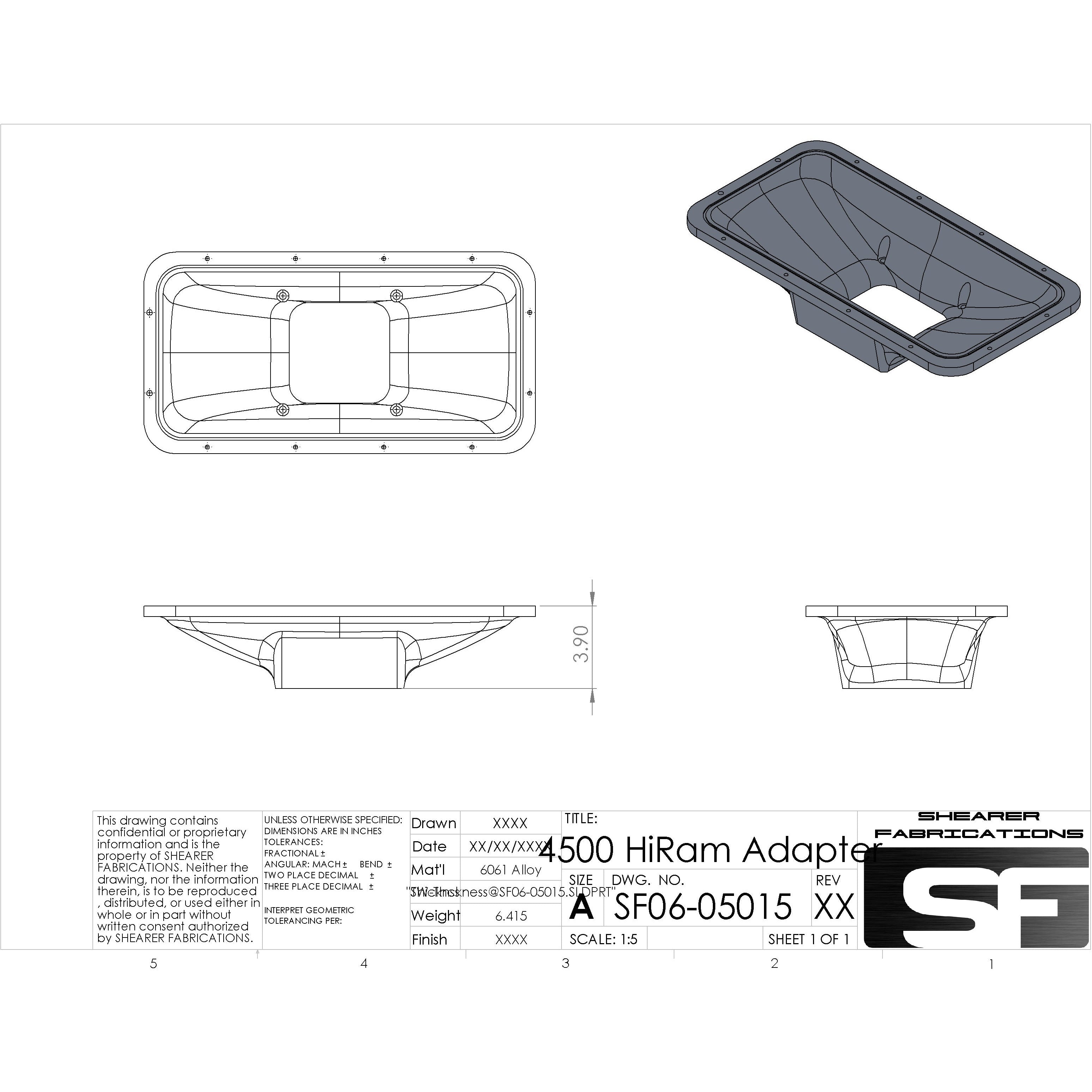 Shearer Fabrications 4500 HiRam Adapter Shearer Fabrications Intake Manifold