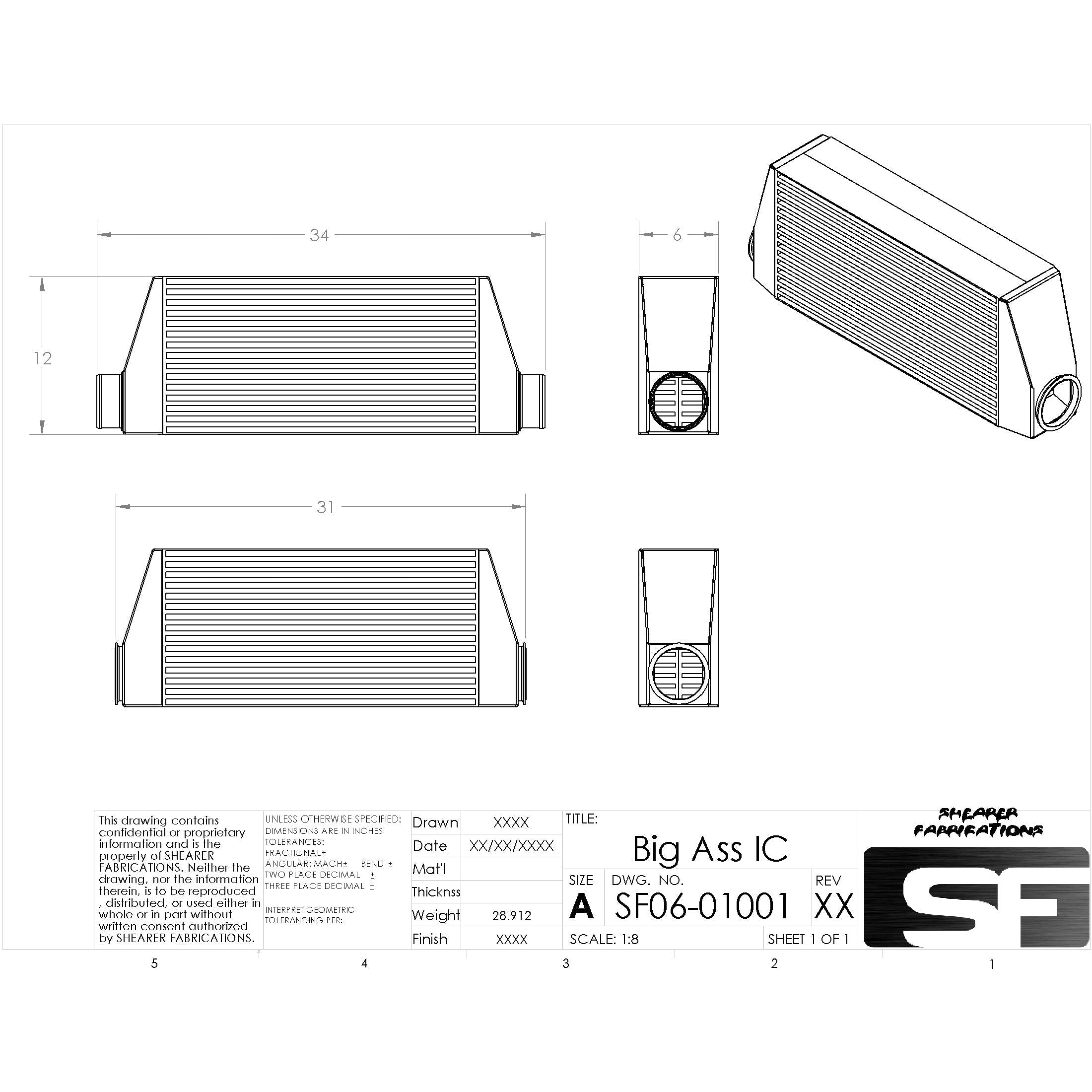 Shearer Fabrications 5th Gen Camaro Pro Series, 2000hp Intercooler Shearer Fabrications Intercooler