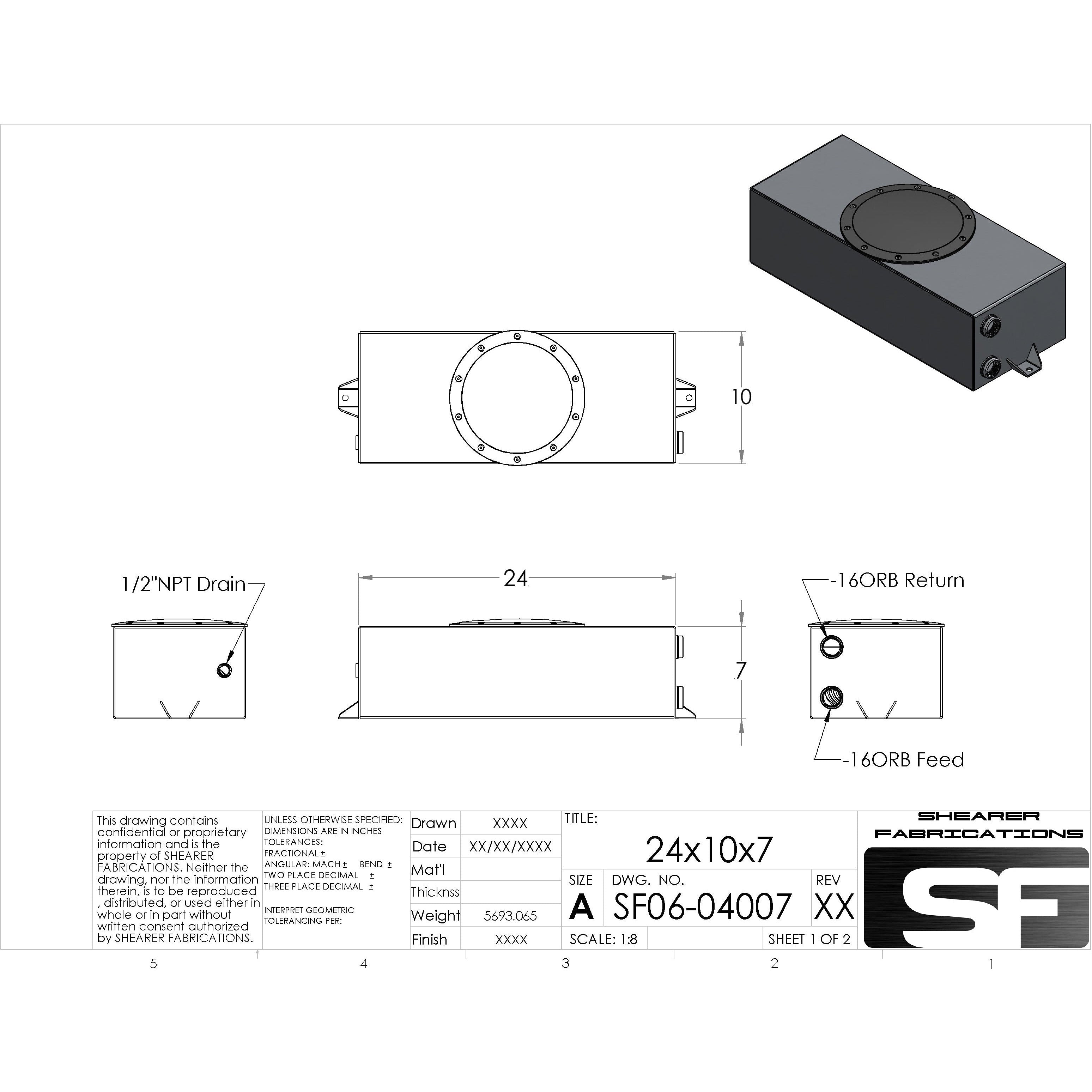 Shearer Fabrications 6.7 gal Tank, Flip Lid Shearer Fabrications Water Tank