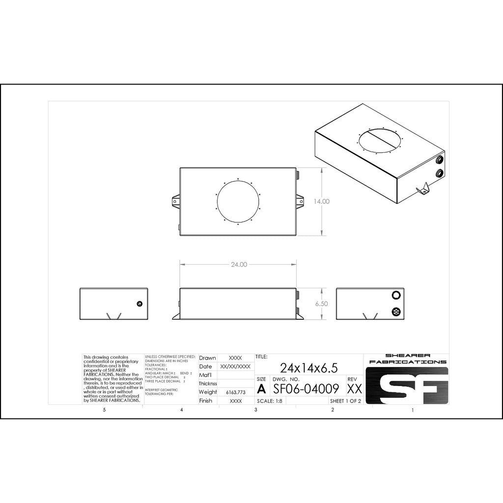 Shearer Fabrications 8.8 gal Tank, Flip Lid Shearer Fabrications Water Tank