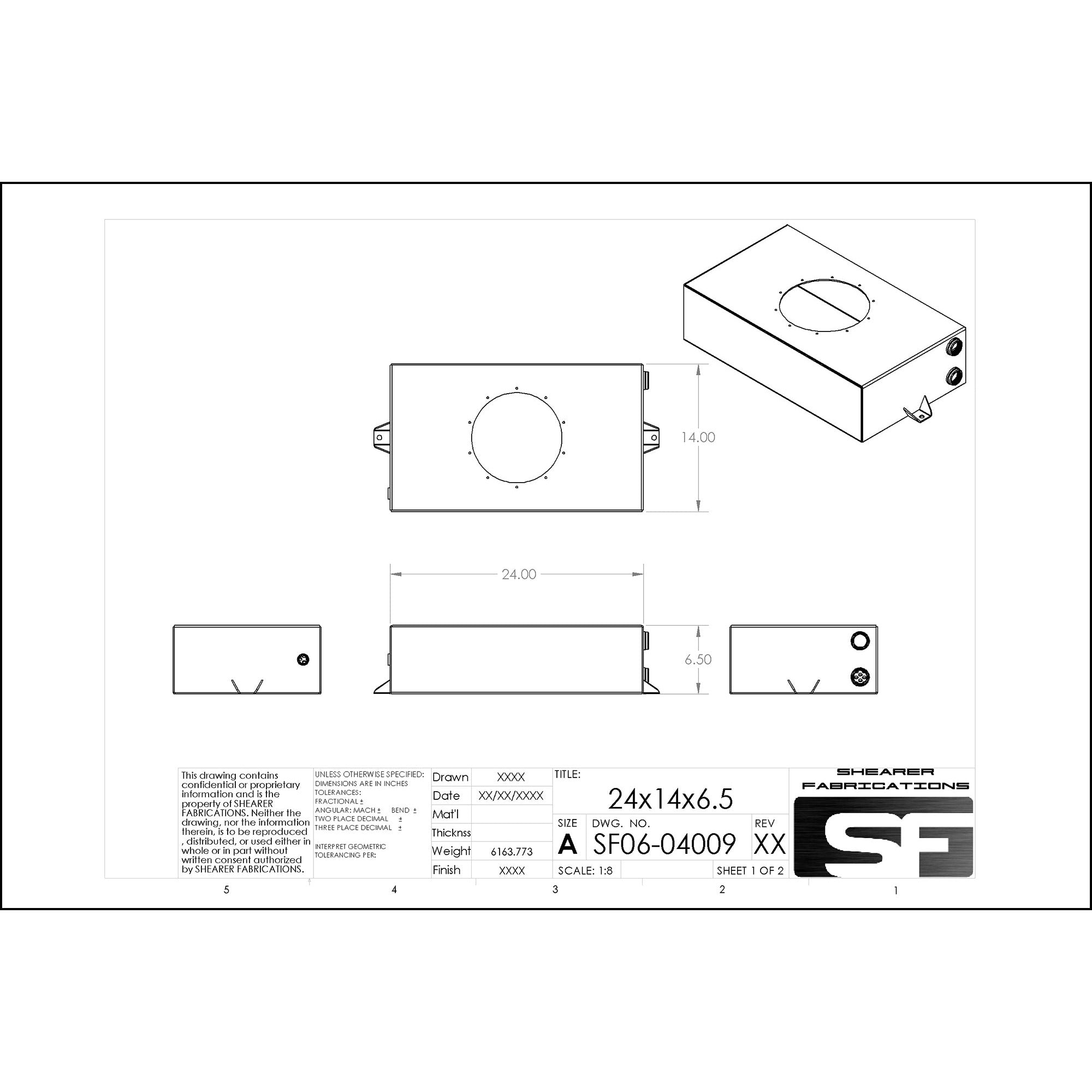 Shearer Fabrications 8.8 gal Tank, Flip Lid Shearer Fabrications Water Tank
