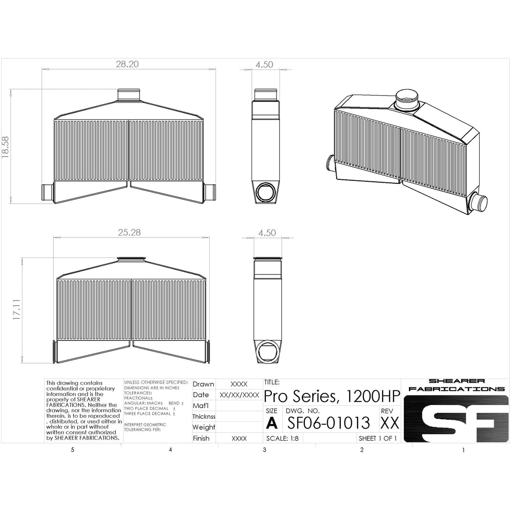 Shearer Fabrications C6 Corvette Pro Series, TT, 1200hp Shearer Fabrications Intercooler