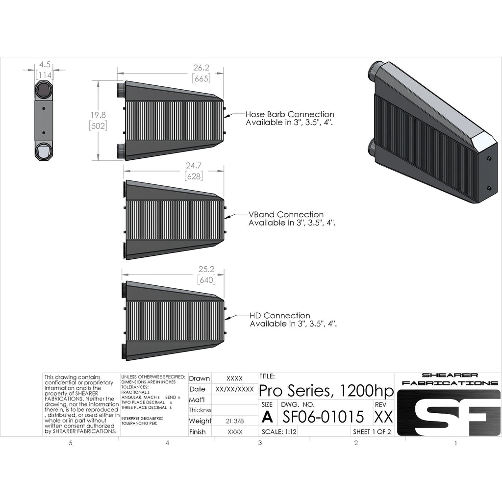 Shearer Fabrications CTS-V Single Inlet/Outlet Intercooler Shearer Fabrications Intercooler