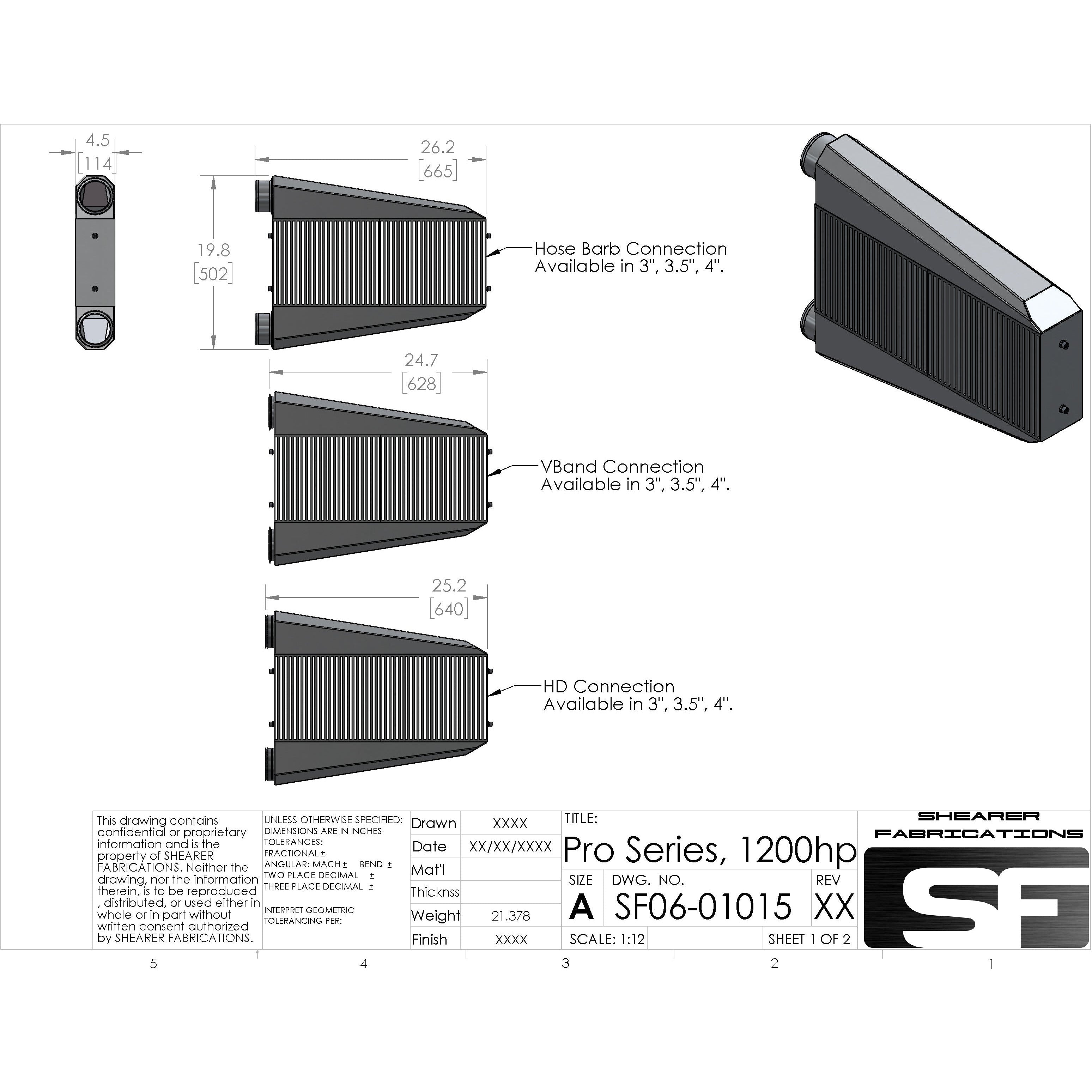 Shearer Fabrications CTS-V Single Inlet/Outlet Intercooler Shearer Fabrications Intercooler