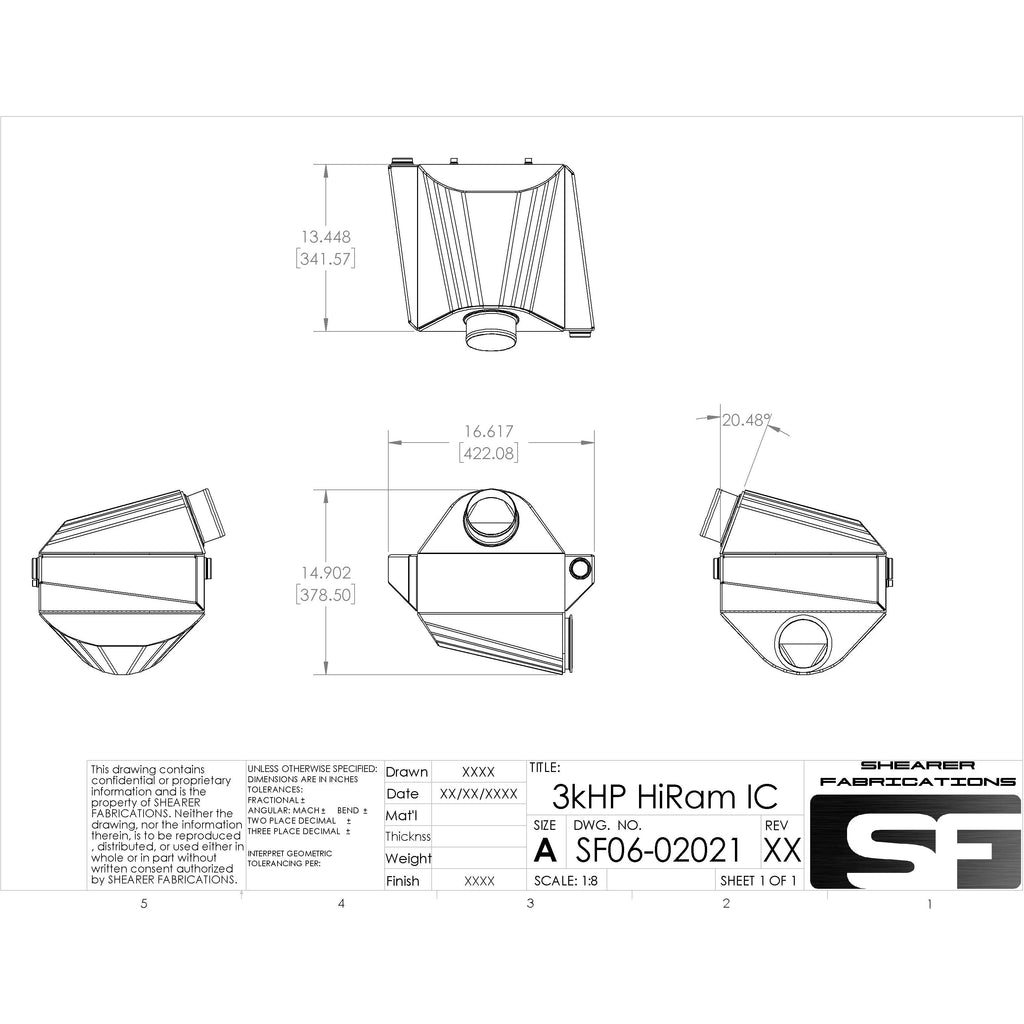 Shearer Fabrications HiRam Fitment IC, 3000hp Shearer Fabrications Intercooler
