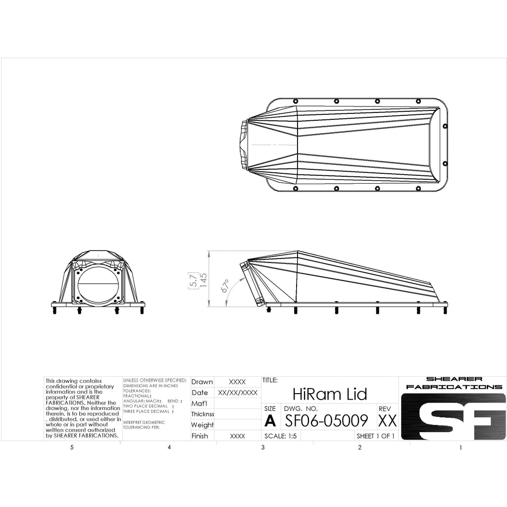 Shearer Fabrications HiRam Sheetmetal Lid Shearer Fabrications Intake Manifold