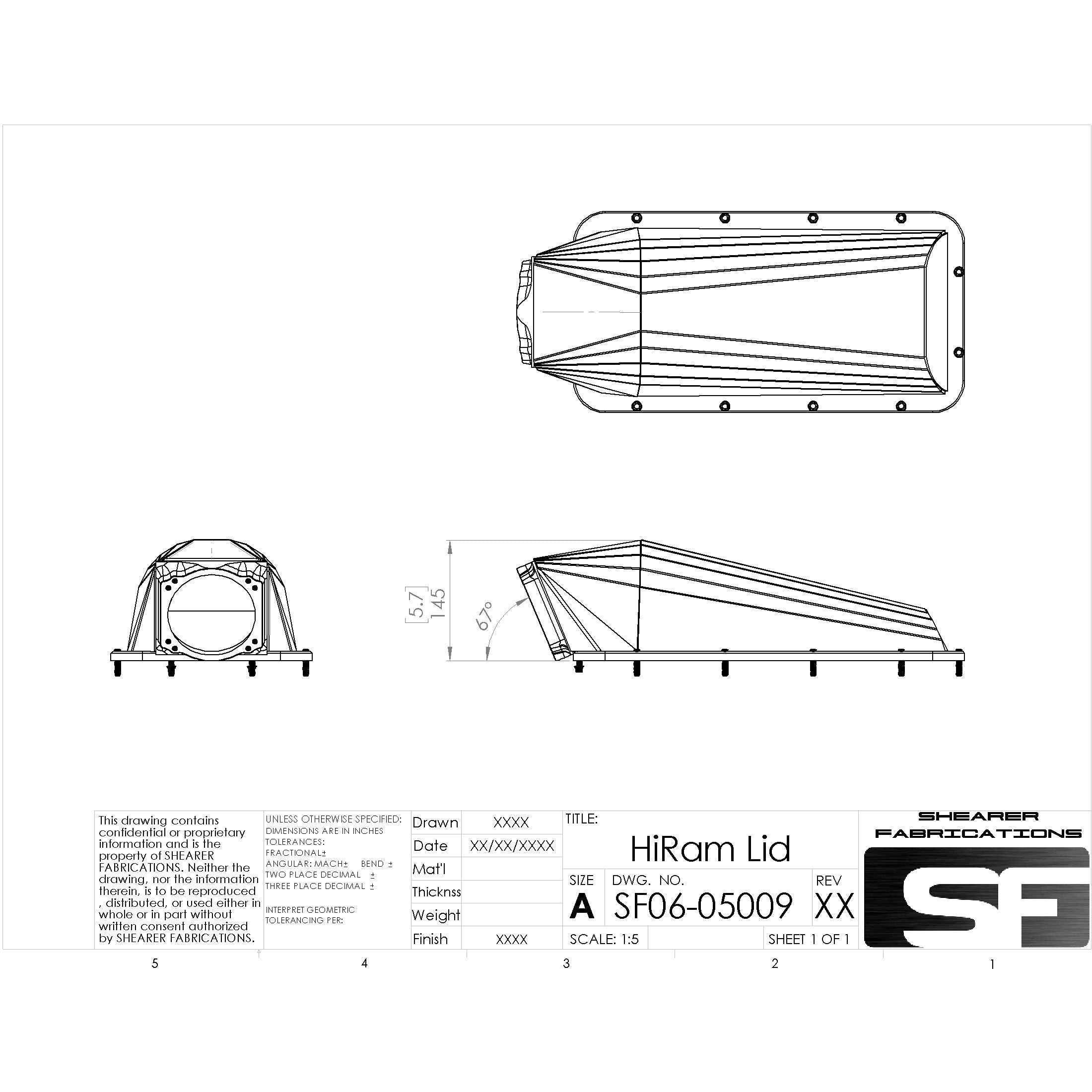 Shearer Fabrications HiRam Sheetmetal Lid Shearer Fabrications Intake Manifold