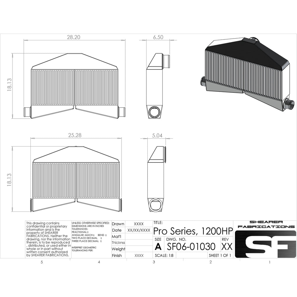 Shearer Fabrications Pro Series, TT, 1200hp Back Door Outlet Shearer Fabrications Intercooler