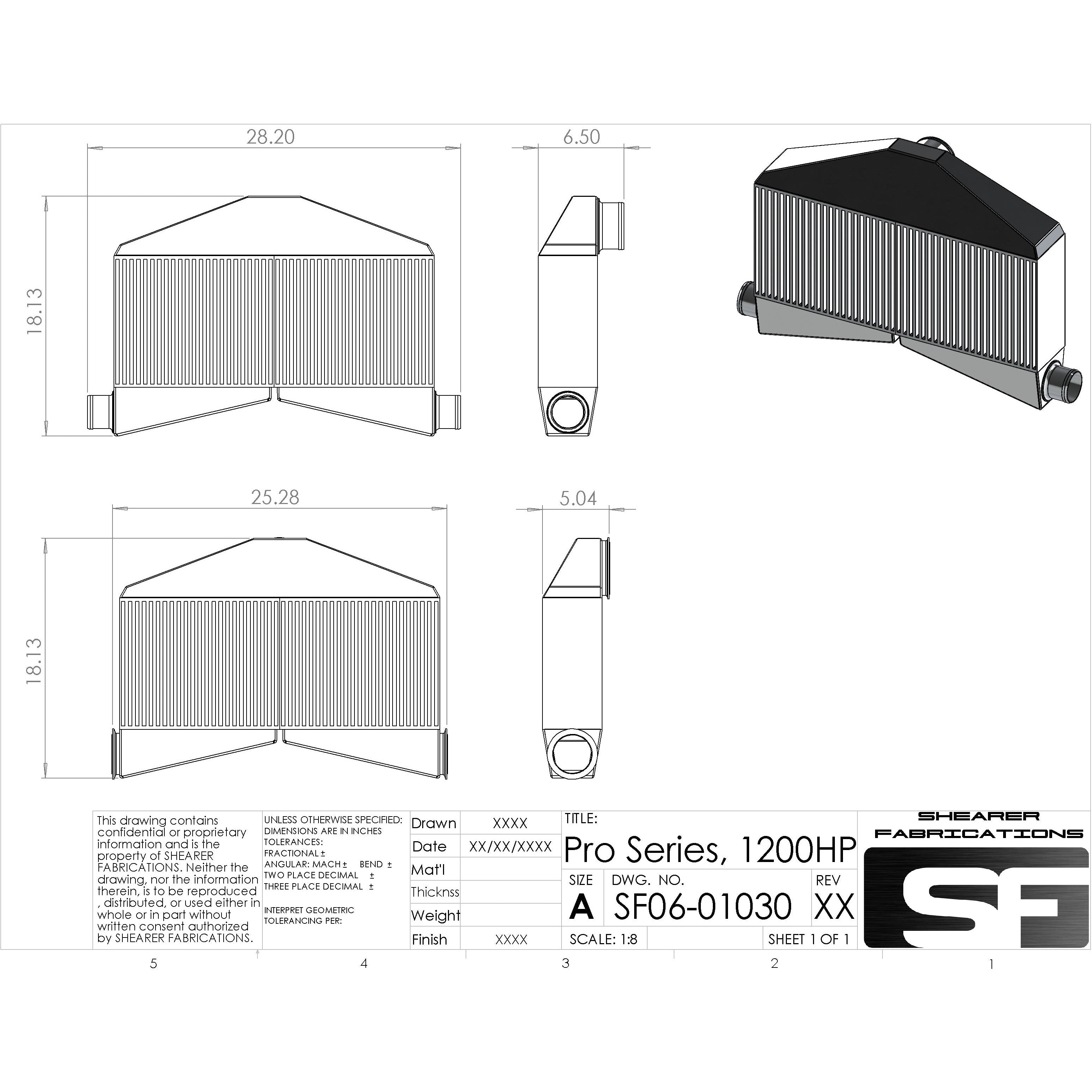 Shearer Fabrications Pro Series, TT, 1200hp Back Door Outlet Shearer Fabrications Intercooler