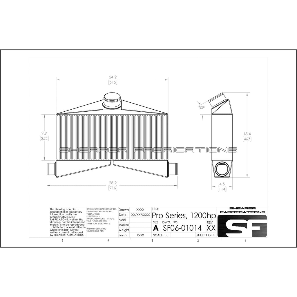 Shearer Fabrications Pro Series, TT, 1200hp Shearer Fabrications Intercooler