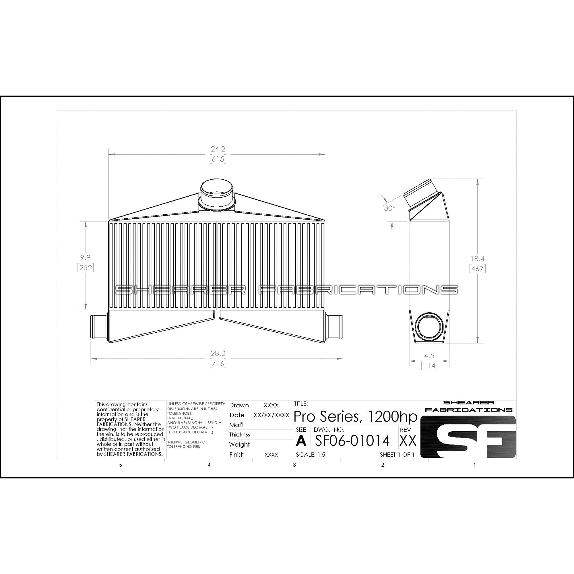 Shearer Fabrications Pro Series, TT, 1200hp Shearer Fabrications Intercooler