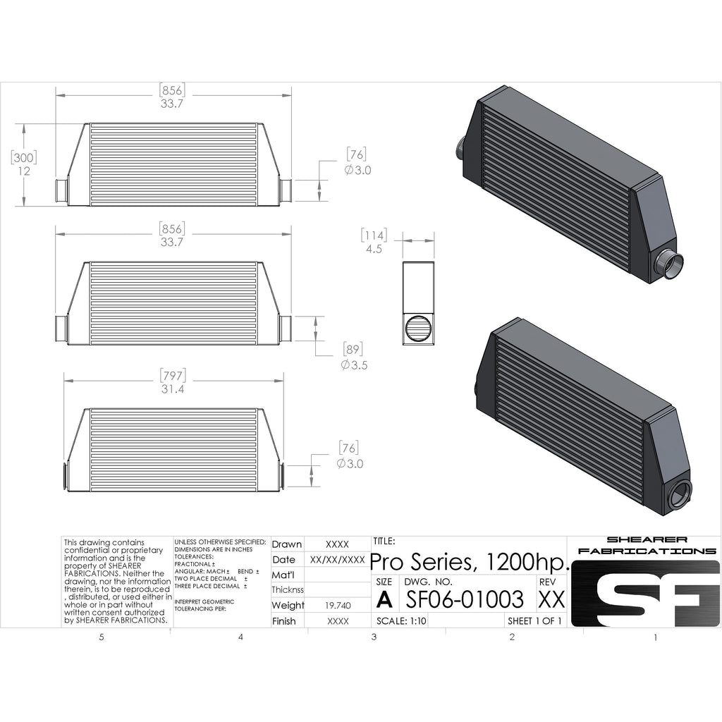 Shearer Fabrications ProSeries, 1200hp Shearer Fabrications Intercooler