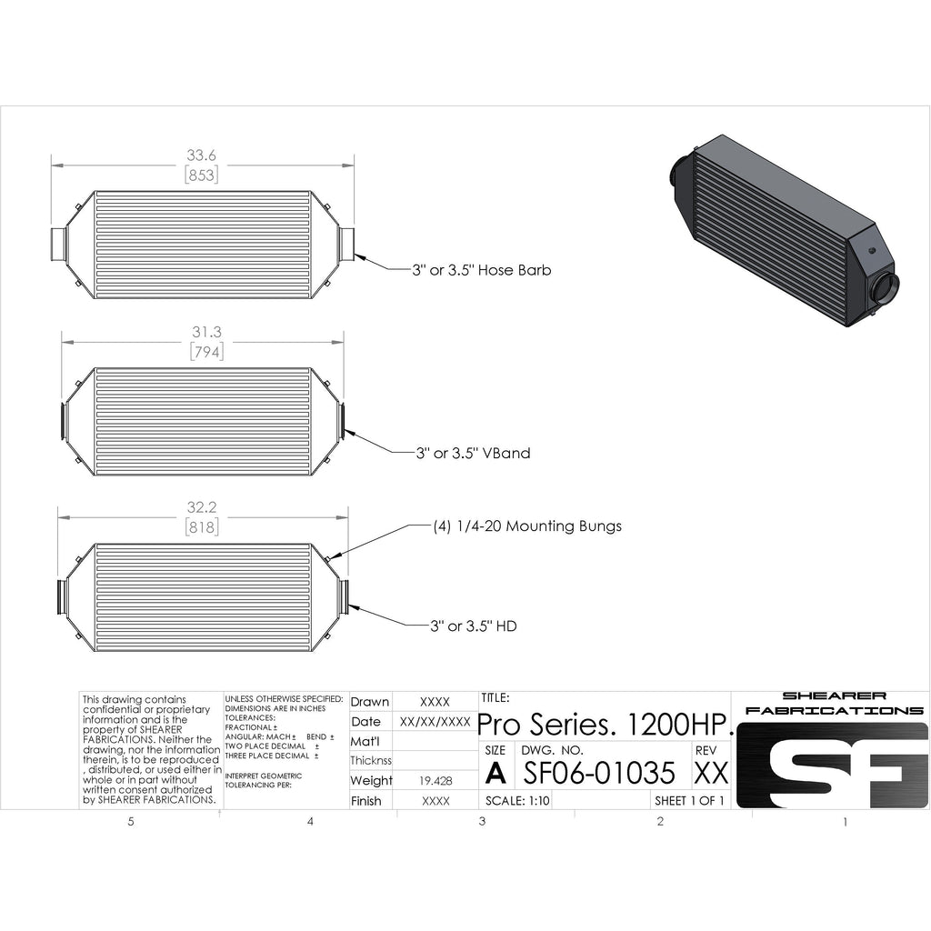 Shearer Fabrications ProSeries, 1200hp Shearer Fabrications Intercooler