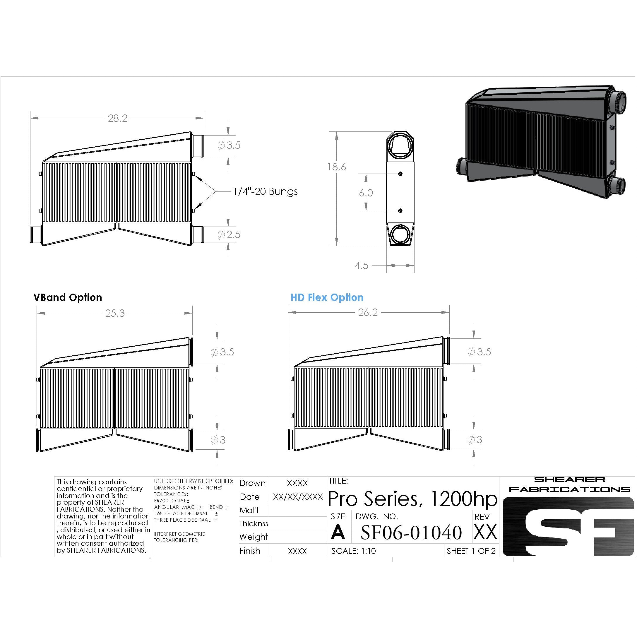 Shearer Fabrications S550 Mustang Pro Series, TT, 1200hp Shearer Fabrications Intercooler