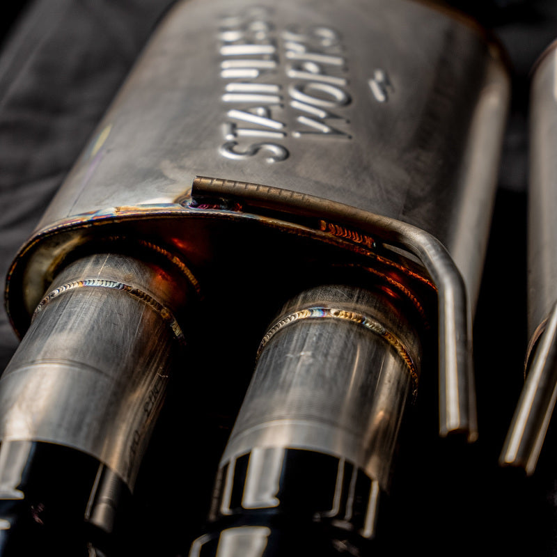 Stainless Works 18-21 Mustang GT Axleback Legend Exhaust - Black Tips Stainless Works Axle Back