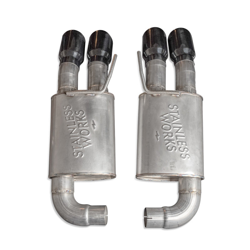 Stainless Works 18-21 Mustang GT Axleback Legend Exhaust - Black Tips Stainless Works Axle Back