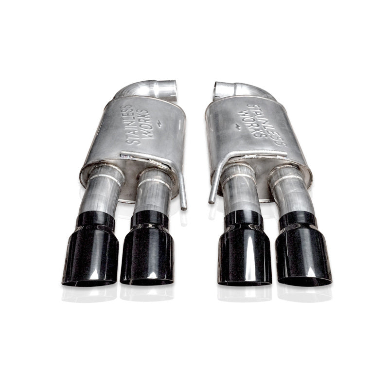 Stainless Works 18-21 Mustang GT Axleback Redline Exhaust - Black Tips Stainless Works Axle Back