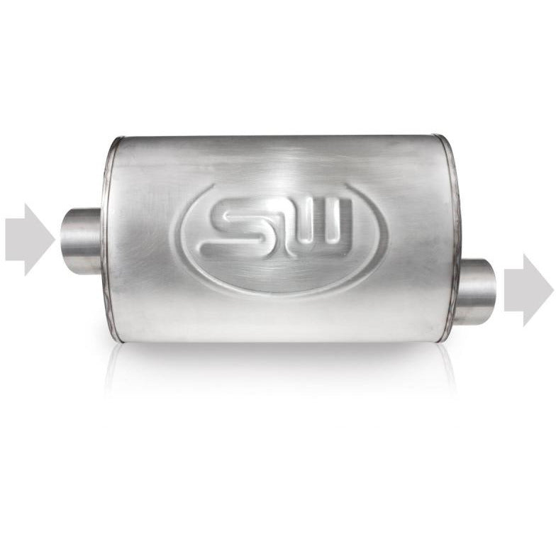 Stainless Works 2.25in ID CENTER INLET/ 2.25in OD OFFSET OUTLET 4inX8in Stainless Works Muffler