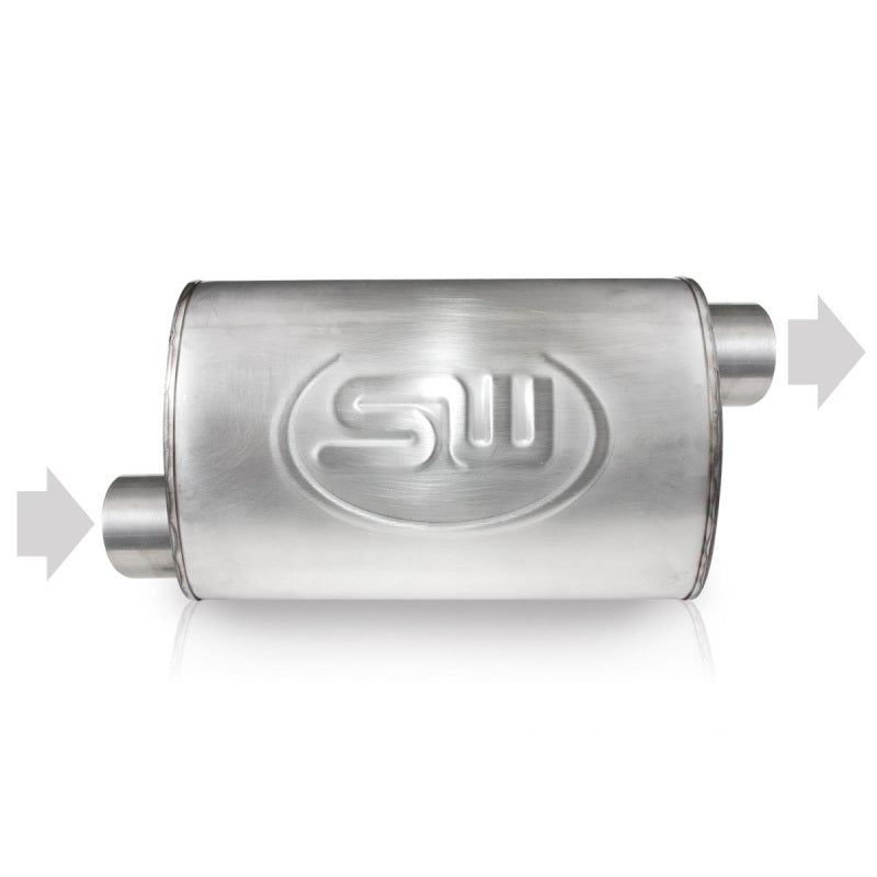 Stainless Works 2.25in ID OFFSET INLET/ 2.25in OD OFFSET OUTLET (OPPOSITE SIDES) 4inX8in Stainless Works Muffler