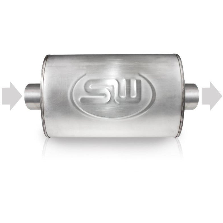 Stainless Works 2.5in ID CENTER INLET/ 2.5in OD CENTER OUTLET 4inX8in Stainless Works Muffler