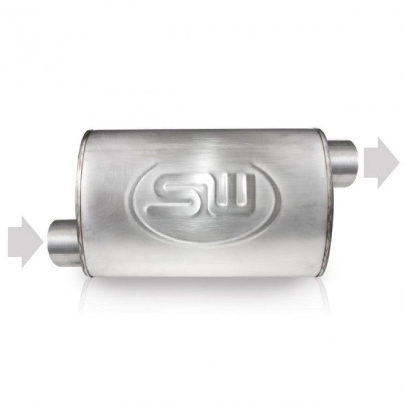 Stainless Works 2.5in ID OFFSET INLET/ 2.5in OD OFFSET OUTLET (ON OPPOSITE SIDES) 5inX9in Stainless Works Muffler