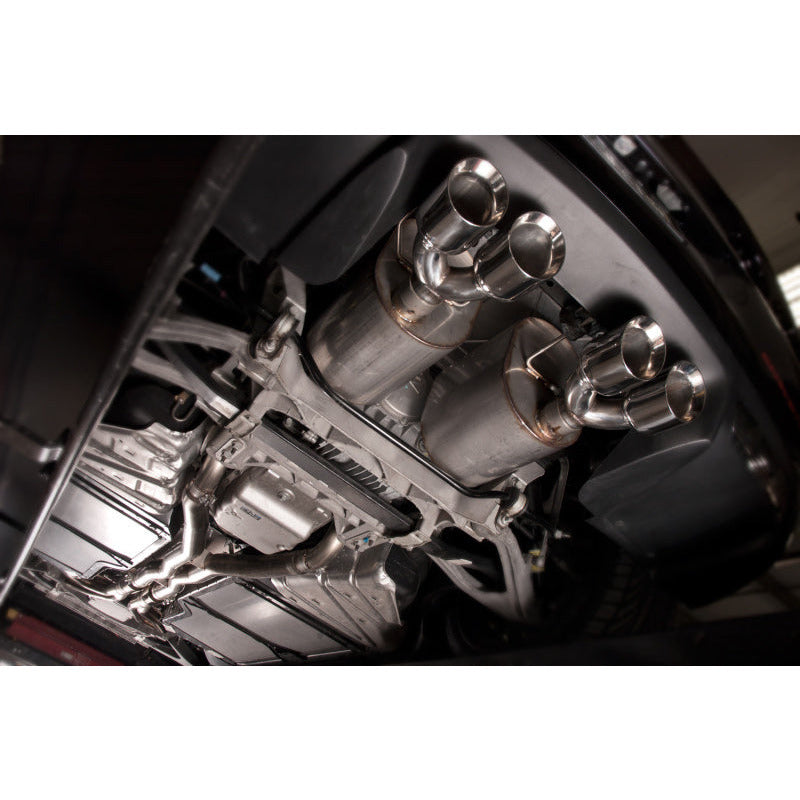 Stainless Works 2009-13 C6 Corvette Axleback 2-1/2in Dual Chambered Turbo Mufflers Quad 4in Tips Stainless Works Catback