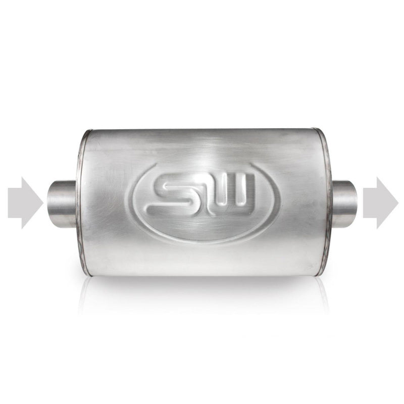 Stainless Works 3in ID CENTER INLET/ 3in OD CENTER OUTLET 5inX9in Stainless Works Muffler