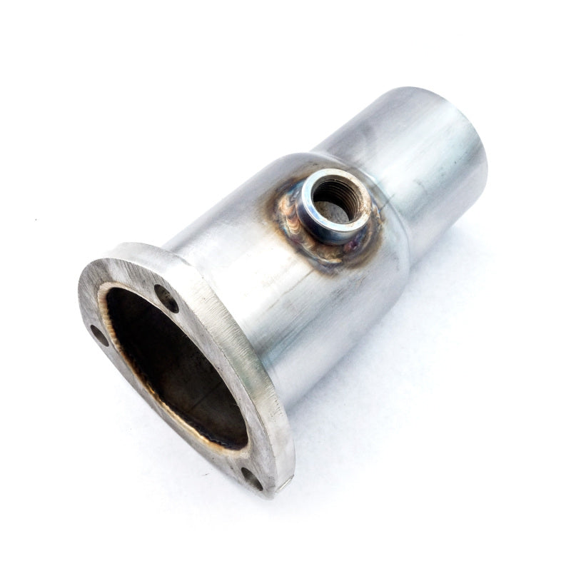 Stainless Works Collector Adapter 3-Bolt 3in OD Tubing 3in OD Outlet + O2 Bung Stainless Works Exhaust Collector