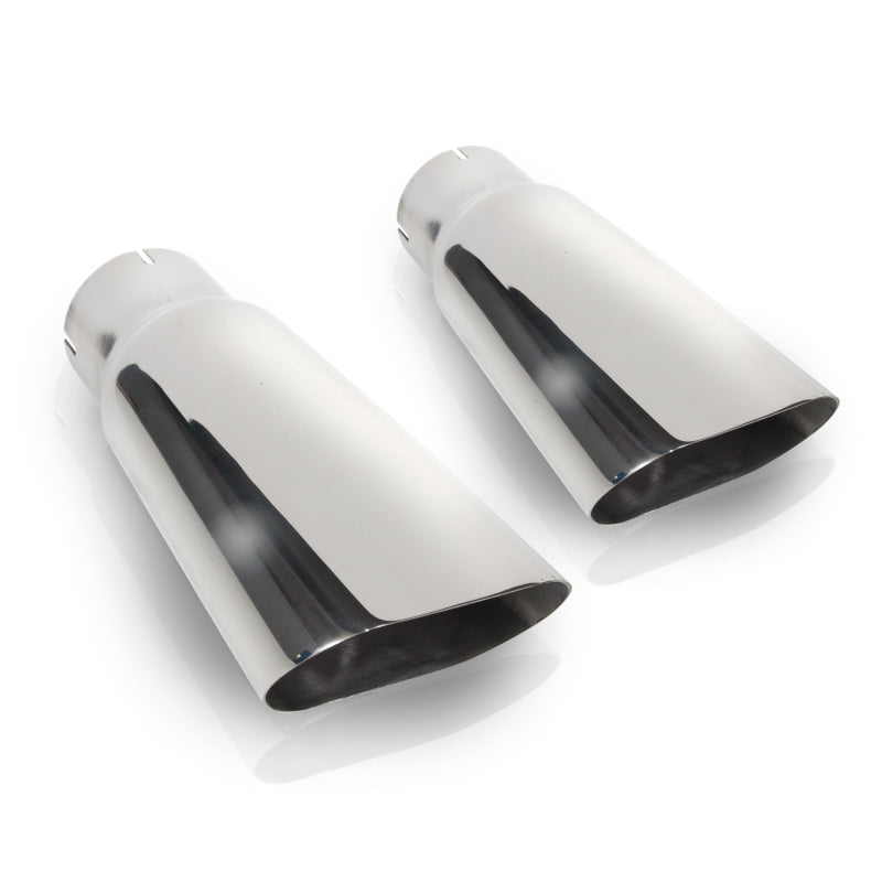 Stainless Works Flat Oval Exhaust Tips 2in Inlet (priced per pair) Stainless Works Tips