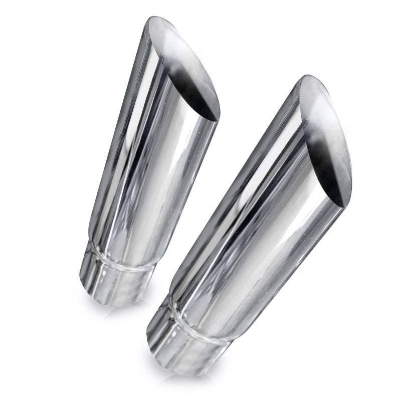 Stainless Works Slash Cut Exhaust Tips 2.25in ID Inlet Stainless Works Tips