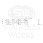 Stainless Works Small Block Ford 4.6L 2V Round Port Header 304SS Exhaust Flanges 1-3/4in Primaries Stainless Works Flanges