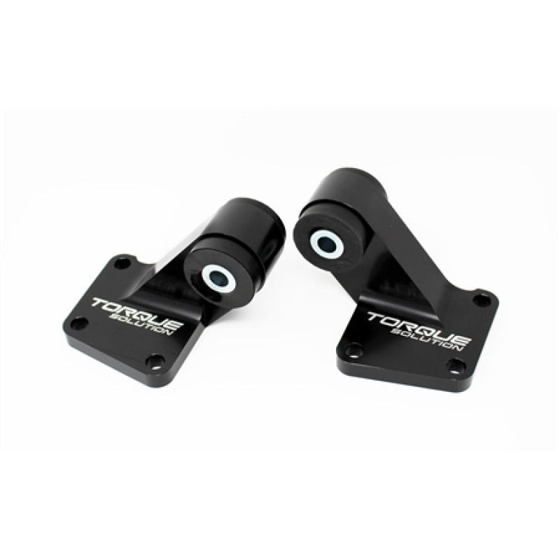 Torque Solution 03-06 Mitsubishi EVO VII-IX Billet Rear Differential Mounts - Black Torque Solution Differential Mounts