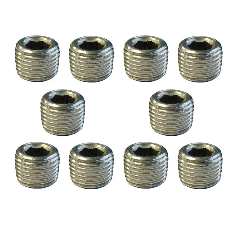 Torque Solution Stainless Steel 1/8 in NPT Plug: Universal 10 Pack Torque Solution Fittings