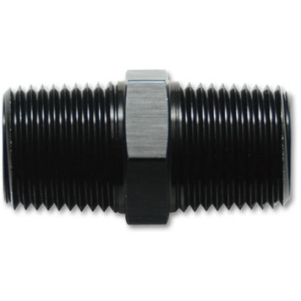 Vibrant 1/2in NPT x 1/2in NPT Straight Union Pipe Adapter Fitting - Aluminum Vibrant Fittings