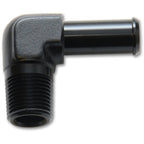 Vibrant 1/8 NPT to 1/4in Barb Straight Fitting 90 Deg Adapter - Aluminum Vibrant Fittings