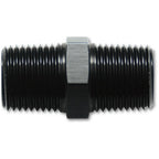Vibrant 1/8in NPT x 1/8in NPT Straight Union Pipe Adapter Fitting - Aluminum Vibrant Fittings