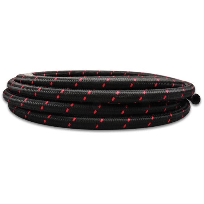 Vibrant -10 AN Two-Tone Black/Red Nylon Braided Flex Hose (10 foot roll) Vibrant Hoses