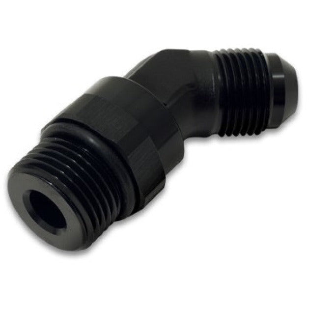 Vibrant -10AN Male to Male -8AN Straight Cut 45 Degree Adapter Fitting - Anodized Black Vibrant Fittings