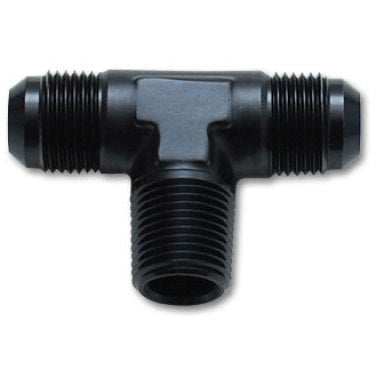 Vibrant -10AN x 1/2in NPT Flare to Pipe Tee Adapter Fitting - Aluminum Vibrant Fittings