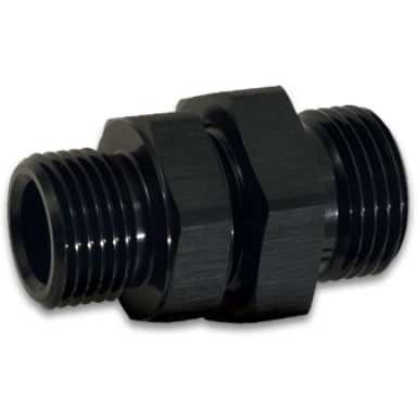Vibrant -12 x -10 ORB Male to Male Union Adapter - Anodized Black Vibrant Fittings