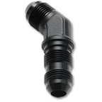 Vibrant -12AN Bulkhead Adapter 45 Degree Elbow Fitting - Anodized Black Only Vibrant Fittings