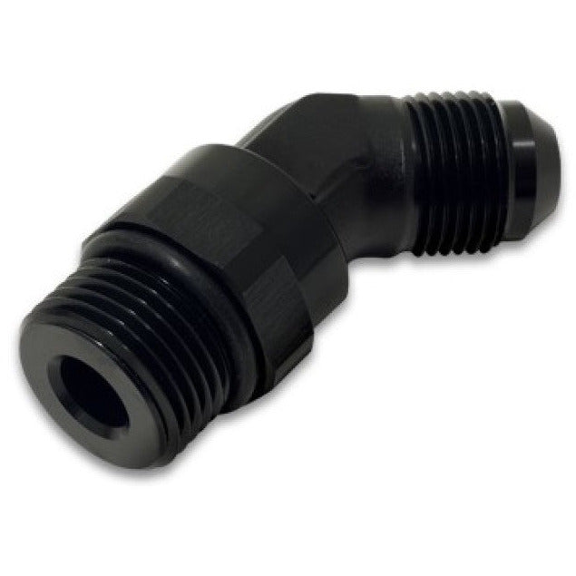 Vibrant -12AN Male to Male -12AN Straight Cut 45 Degree Adapter Fitting - Anodized Black Vibrant Fittings