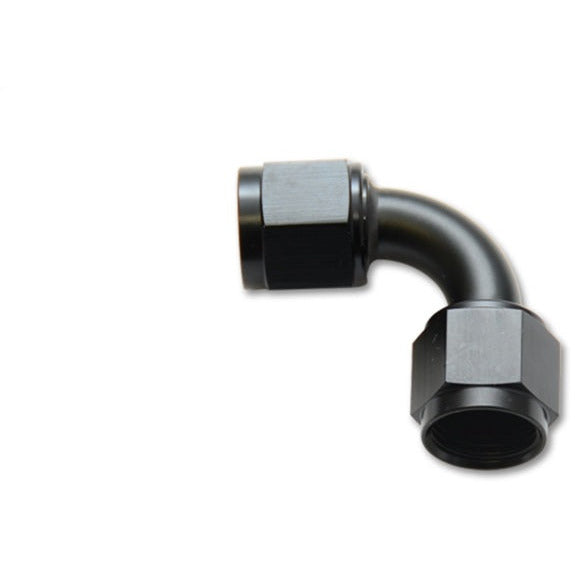 Vibrant -16AN Female 90 Degree Union Adapter (AN to AN) - Anodized Black Only Vibrant Fittings